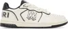 Amiri Newport White Sneakers Low Top With Logo Patch On The Side And Contrasting Heel With Leather Logo Le In Multi