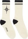 Amiri Starburst Crew Socks In Alabaster