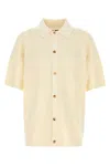 Amiri Men Cream Crochet Shirt