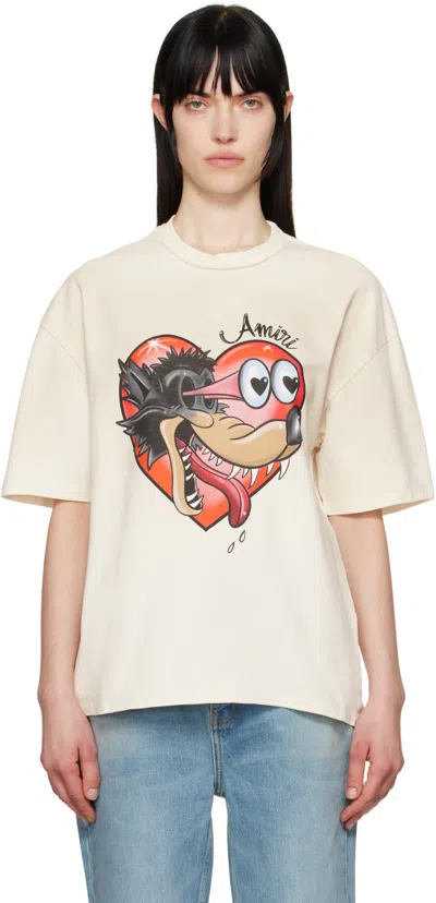 Amiri Off-white 'hopeless Romantic' Os T-shirt In Ivory
