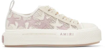 Amiri Off-white Mesh Stars Court Low Sneakers In Neutral