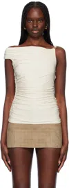 Amiri Off-white Off-the-shoulder Top In Alabaster
