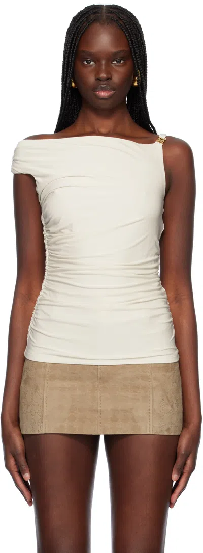 Amiri Off-white Off-the-shoulder Top In Alabaster