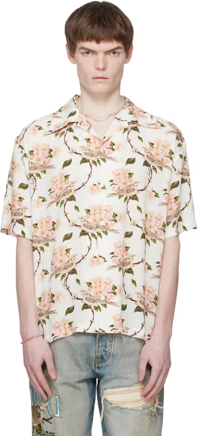 Amiri Off-white Sparrow Oversized Camp Shirt In Multi