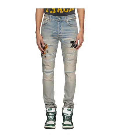 Amiri Old Treated Jeans Pants In Gray