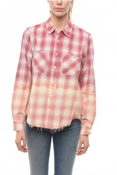 Amiri Ombre Lurex Plaid Button-down Shirt In Red In Multi