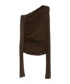 Amiri One-shoulder Ruched Top In Brown