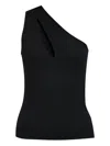 Amiri One-shoulder Keyhole Top In Black