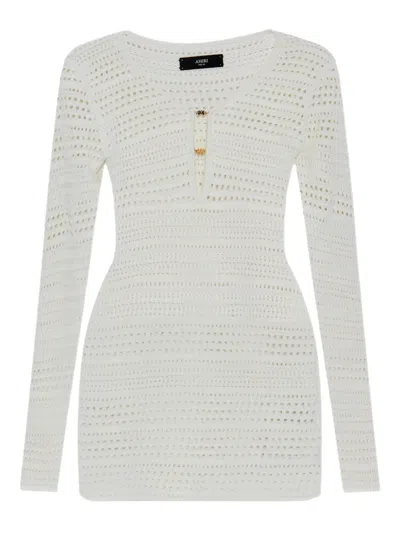 AMIRI OPEN-KNIT LONG-SLEEVE DRESS