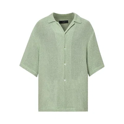 Pre-owned Amiri Open Mesh Shimmer Shirt 'mineral Green' | Men's Size M