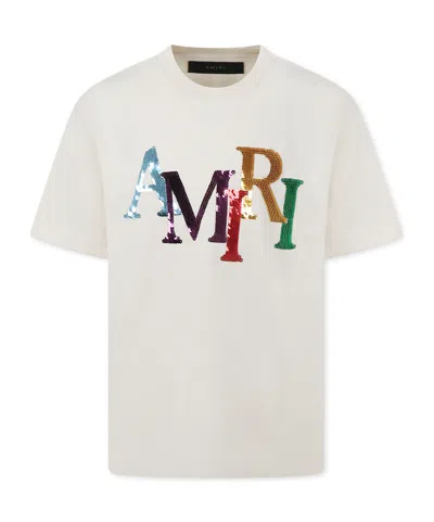 Amiri Open-necked Black Shirt In White