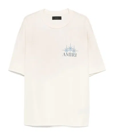 Amiri Open-necked Black Shirt In White