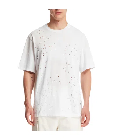 Amiri Open-necked Black Shirt In White