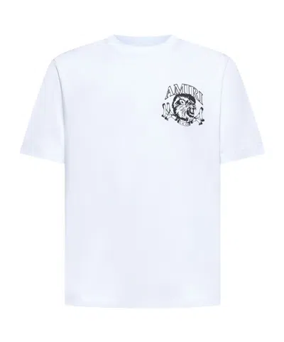 Amiri Lion Outline Crewneck T-shirt In White