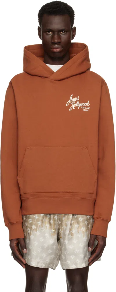 Amiri Hollywood Hoodie In Burnt Orange