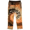 Amiri Orange And Brown Tie Dye Polar Fleece Track Pants In Gold