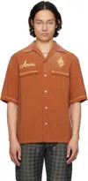 Amiri Saturday Night Camp Shirt Burnt Orange In Burnt Orange