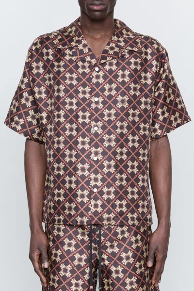 Amiri Os Ma Quad Camp Shirt In Brown