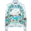 Amiri Paradise Beaded Bomber Jacket In Blue