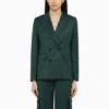 Amiri Forest Green Double-breasted Jacket In Wool In Green