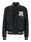 Amiri 'ma Hollywood' Black Bomber Jacket With Logo Print On The Front And Maxi Logo Print On The Rear In Black