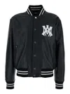 Amiri 'ma Hollywood' Black Bomber Jacket With Logo Print On The Front And Maxi Logo Print On The Rear In Black