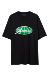AMIRI AMIRI OVAL COTTON LOGO GRAPHIC T-SHIRT