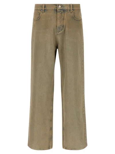 Amiri Overdyed Wide-leg Jeans In Brown