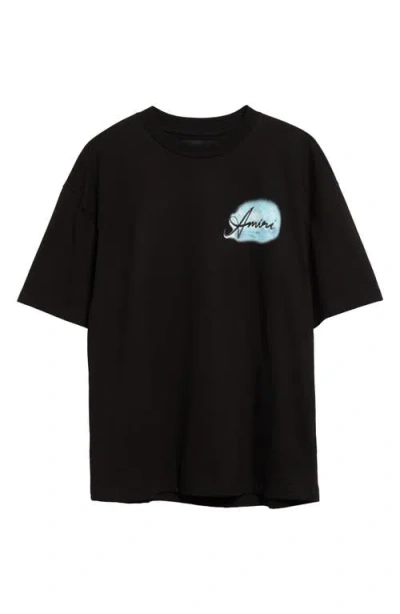 Amiri Airbrush Oversized T-shirt In Black