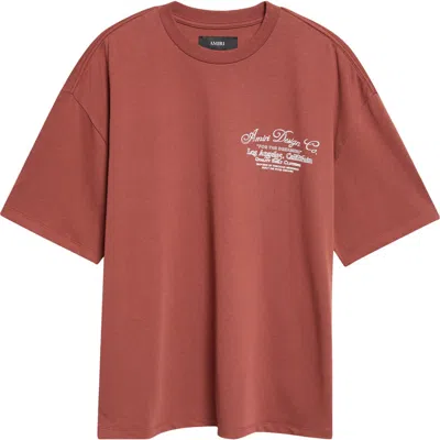 Amiri Oversize Dreamers Embroidered T-shirt In Brown
