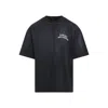 Amiri Black Crewneck T-shirt With Logo Lettering On Front And Rear