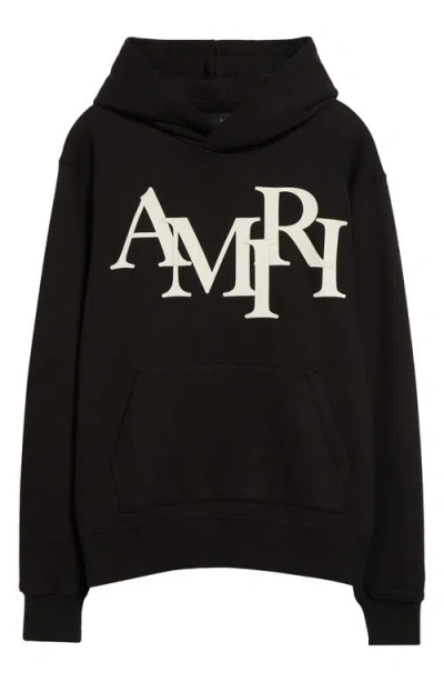 AMIRI AMIRI OVERSIZE STAGGERED LOGO PULLOVER HOODIE
