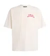 Amiri Mens Ivory Red Holly Text-print Cotton T-shirt Xl In White