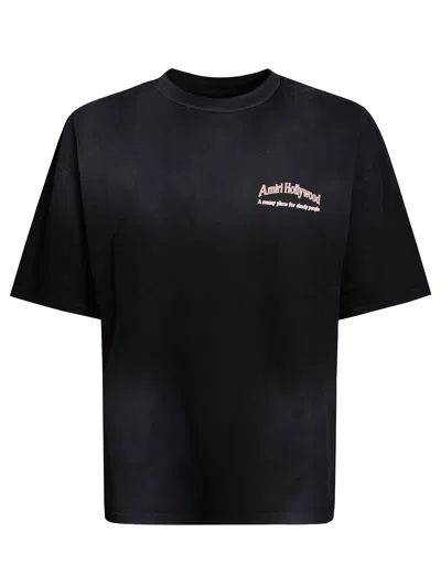 Amiri Oversized Cotton T-shirt With Chest And Back Print In Black