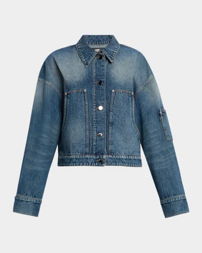 Amiri Oversized Denim Work Jacket In Blue