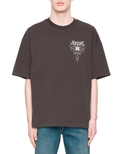 Amiri Oversized Fit Lasso Cotton Tee In Gray
