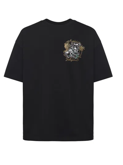Amiri Oversized Hollywood Cotton T-shirt In Black