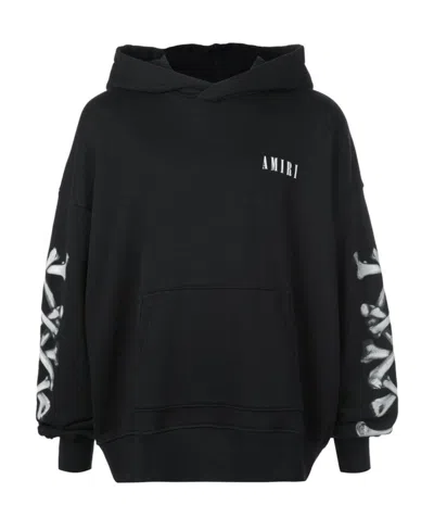 Amiri Oversized Logo Print Hoodie In Black