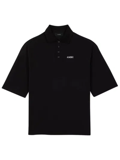 Amiri Oversized Polo Shirt With Embroidered Logo In Animal Print