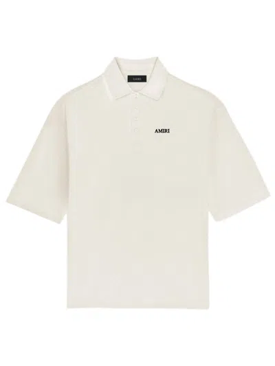 Amiri Oversized Polo Shirt With Embroidered Logo In White