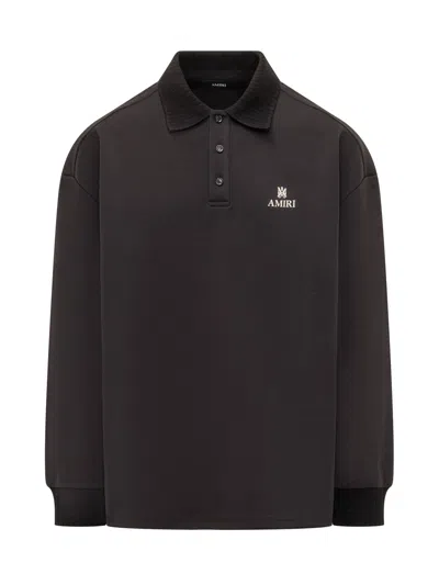 Amiri Oversized Polo With Embroidery In Black