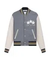 Amiri Stars Varsity Bomber Jacket In Gray