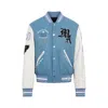 Amiri Oversized Varsity Jacket Ribbed Collar In Blue