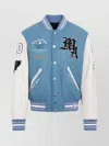 Amiri Oversized Varsity Jacket Ribbed Collar In Blue