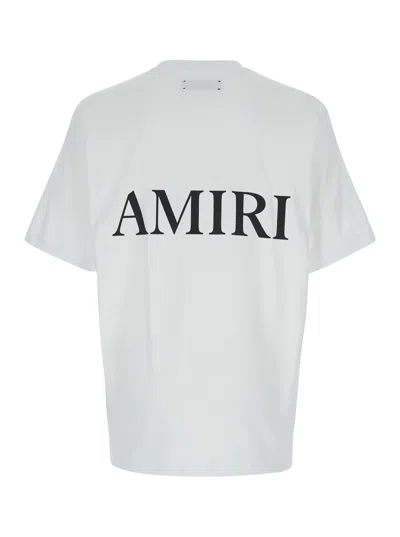 Amiri Oversized White T-shirt With Contrasting Logo Print In Cotton Man