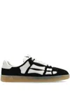 Amiri Pacific Bones Low-top Sneakers With Contrast Panels In Black