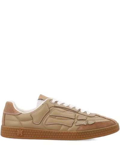 Amiri Pacific Bones Suede Multi Overlays Sneakers In Brown