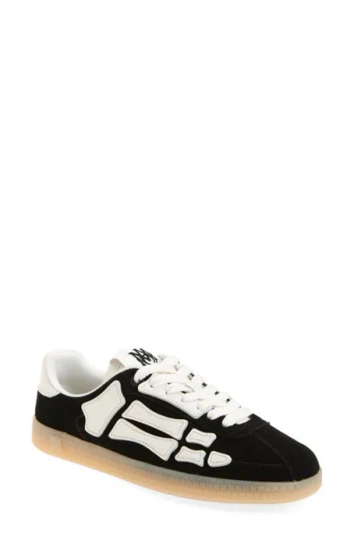 Amiri Pacific Bones Mixed Leather Sneakers In Black