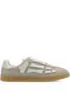 Amiri Off-white Croc Debossed Pacific Bones Sneakers In Gray