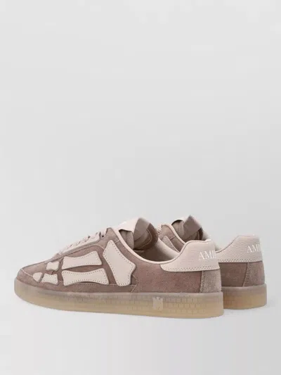 Amiri Pacific Bones Low-top Suede Sneakers In Purple